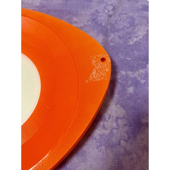 Set of 8 Vintage Retro WILPAK No. 1000 Orange Plastic Plate & Cup Holders - Picture 5 of 6